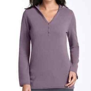 Shimera Purple Cashmere 3-Button Hooded Sweater S